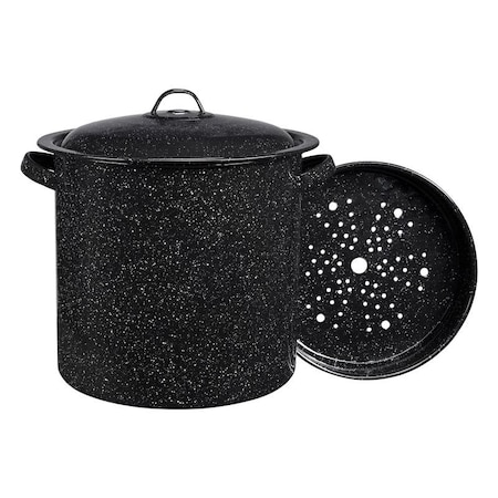 Granite Ware Granite Ware Porcelain Enamel Steamer Pot 34 qt Black 321562
